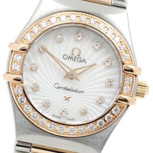 オメガ OMEGA 111.25.23.60.55.003 コンステレーション 12P ダイヤベゼル 160周年記念モデル クォーツ レディース 美品 _977285