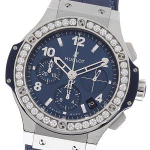 ウブロ HUBLOT 341.SX.7170.LR.1204 ビッグバン スチール ブルー クロノグラフ ベゼルダイヤ 自動巻き メンズ _984481