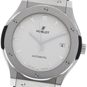 ウブロ HUBLOT 511.NX.2611.LR クラシック・フュージョン チタニウム オパリン デイト 自動巻き メンズ 良品 保証書付き_986107