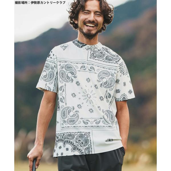 【30%OFF】bandana pattern mock neck cut&amp;sewn