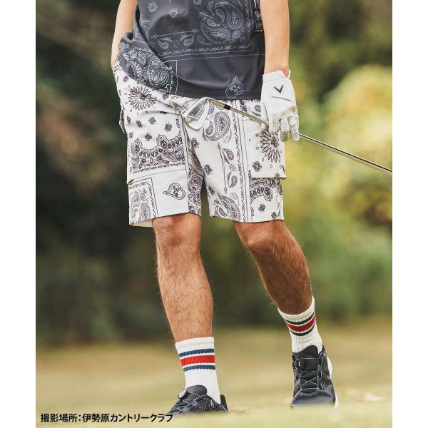 【30%OFF】bandana pattern nylon cargo shorts