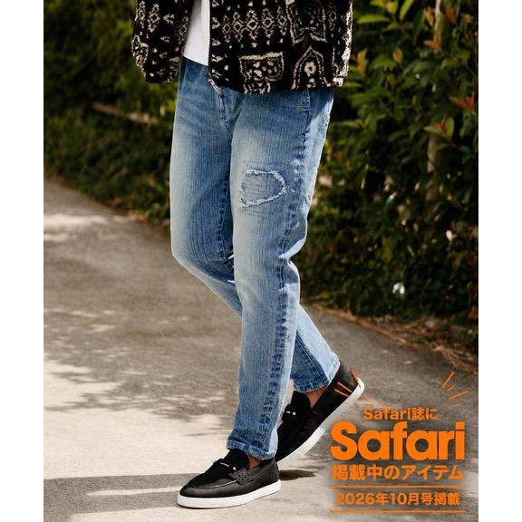 デニムイージーパンツ heart patched denim skinny pants