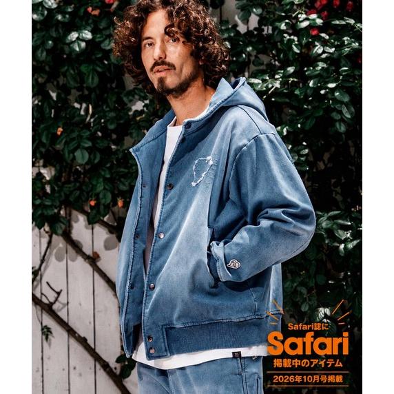 ニットデニムパーカー heart patch knit denim hooded parka