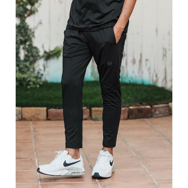 イージーパンツ heart embroidery high stretch fabric pants