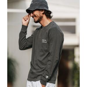 ロングスリーブTシャツ cursive embroidery pigment long sleeve cut&sewn