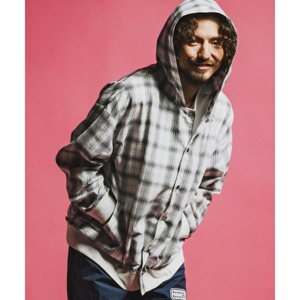 hooded check shirt