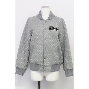 【SALE】WORLD WIDE LOVE！(Rydia) / /ドット柄ブルゾン  グレー×白 T...