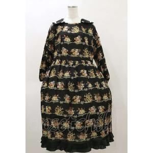 Jane Marple / Jubilee flowersサテンカラードレス  ブラック H-26-...