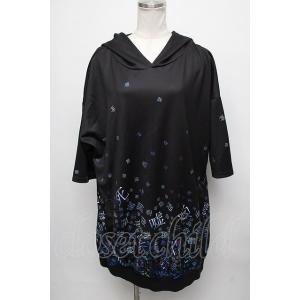 ankoROCK / バラバラ半袖ネコ耳プルオーバーパーカー  黒 S-24-08-11-029-P...