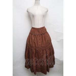 PINK HOUSE / 裾ピコフリルスカート  ブラウン S-24-09-28-047-LO-SK...
