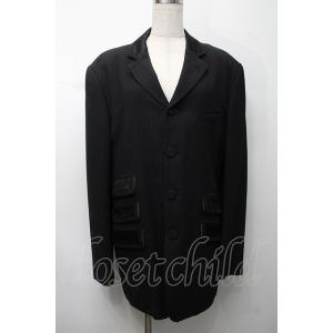 Jean Paul GAULTIER HOMME / ストライプテーラードジャケット 50 黒 S-...