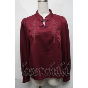 Amavel / Oriental Arabesqueマオカラーブラウス  エンジ S-25-06-...