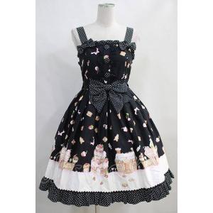 Angelic Pretty / お菓子の国シャーリングジャンパースカート Free ブラック H-...