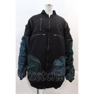 Ozz oneste / ZIP使いブルゾン  黒Ｘ青 I-24-07-20-033-OO-CO-H...