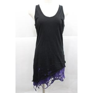 CIVARIZE / Poisonous クラッシュ加工フェイクレイヤードタンクトップ 44 黒Ｘ紫...