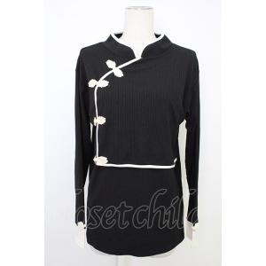 axes femme / チャイナボタンリブトップス  ブラック T-26-02-01-007-AX...