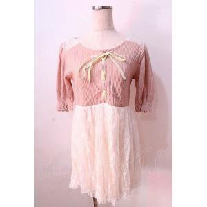 LIZ LISA / レース切替ニットワンピース 0 ピンク×白 Y-25-08-26-056-LO...
