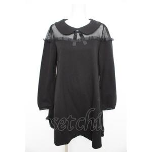 LIZ LISA / ドットチュール切替裏毛ワンピース  黒 Y-26-02-09-138-LO-O...