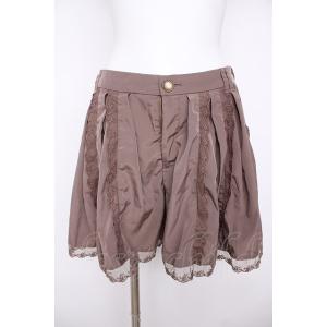 axes femme / レース使いサテンキュロット M 茶 Y-26-07-13-112-AX-S...