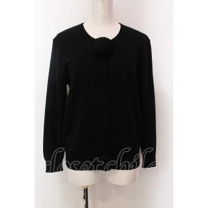 【SALE】INGEBORG / グログランコサージュカーディガン  クロ O-25-02-19-1...