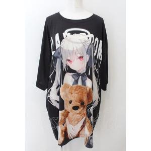 TRAVAS TOKYO / rurudoコラボ ビッグシルエットTシャツ F ブラック O-24-12-13-033-PU-TS-YM-OS