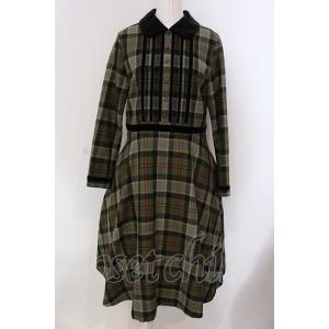 Jane Marple / Tartan check velvet trimming dress ド...