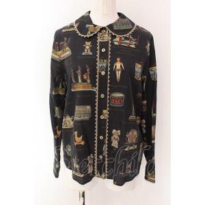 Jane Marple / Toy museum shiny-trim blouse ブラウス M ...