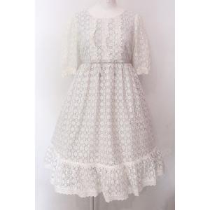 【SALE】Melody BasKet / Pure Laceドレス M シロ×ブルーグレー O-2...