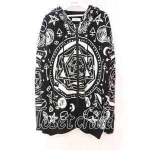 【SALE】Drug Honey / 魔法陣総柄ジップパーカー  ブラック O-25-11-04-0...