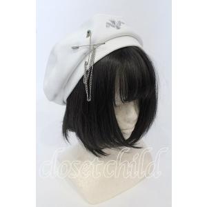 【SALE】DimMoire / ロゴ刺繍スウェードベレー帽  ホワイト O-25-09-26-00...