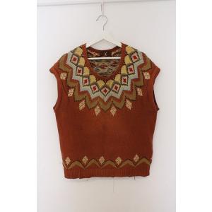 MEN'S KANEKO ISAO / ニットベスト  ブラウン O-26-02-24-1036-E...