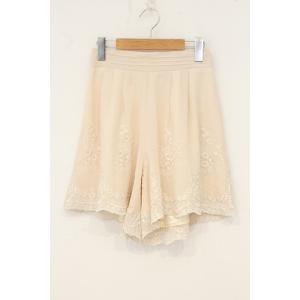 axes femme POETIQUE / ウエストタック刺繍キュロット M キナリ O-26-07...