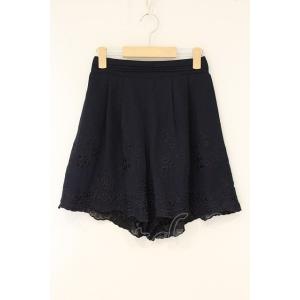 axes femme POETIQUE / ウエストタック刺繍キュロット M ネイビー O-26-0...