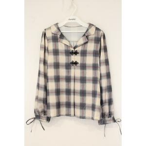 axes femme POETIQUE / チャイナボタンシャツ M キナリ O-26-07-26-...