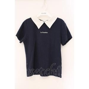 Fi.n.t / 襟付きプリントTシャツ  ネイビー×オフシロ O-26-04-06-109-CA-...