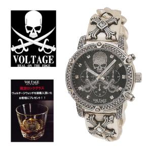 ヴォルテージ VOLTAGE 腕時計 メンズ クロノグラフ レザー クロス