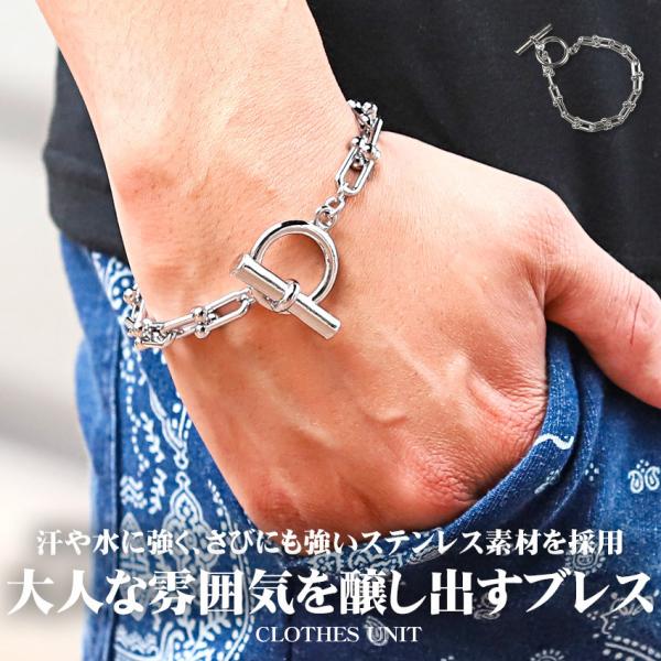 ▲メール便対象▲ ブレスレット メンズ レディース チェーン マンテル シルバー アクセ