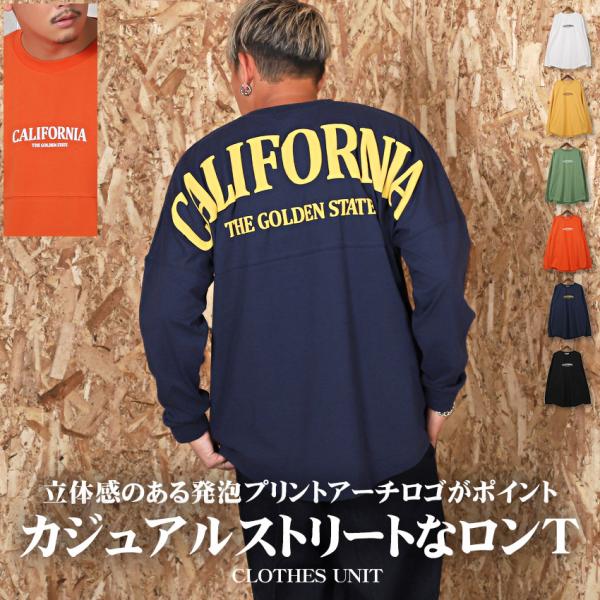 ロンT メンズ トップス 長袖Tシャツ ビッグシルエット ロゴ プリント ストリート