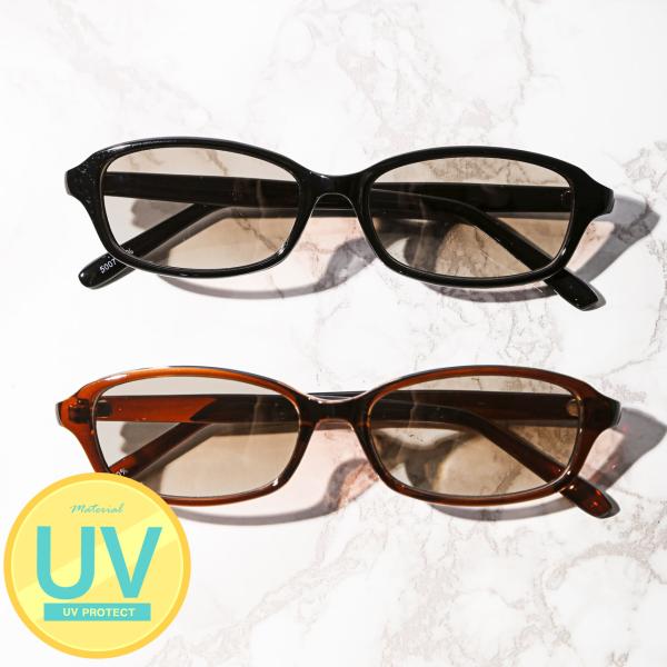 オーバルサングラス メンズ レディース 男女兼用 アイウェア UVカット 紫外線カット 楕円形 細め...