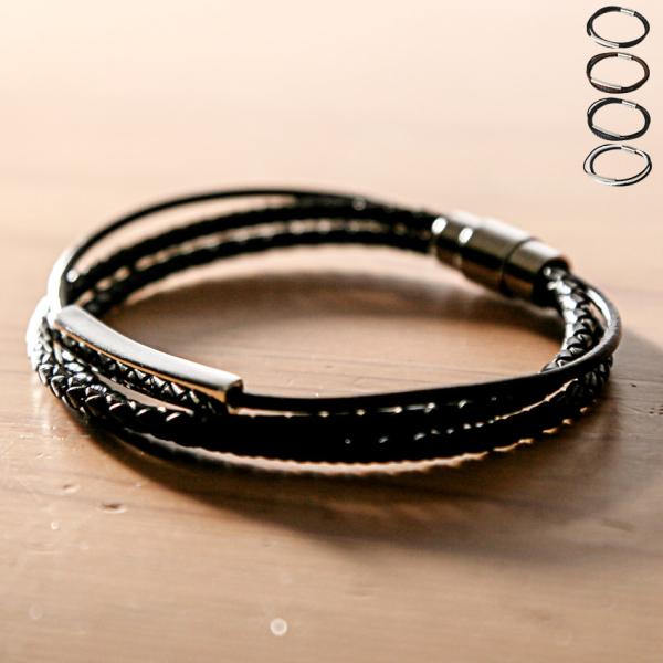 ブレスレット メンズ メンズブレスレット レザーブレスレット 編み込み 編み上げ 本革牛革 レザー ...