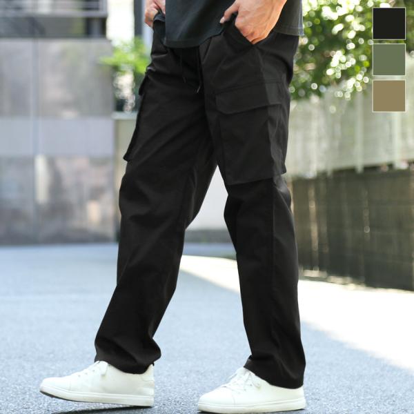 ワークパンツ メンズ パンツ 無地 5ポケット カーゴパンツ イージーパンツ 大きいサイズ ウエスト...