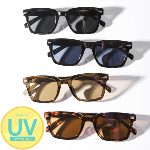サングラス UVカット 紫外線対策 スクエア ウェリントン メンズ レディース ユニセックス 四角 ...