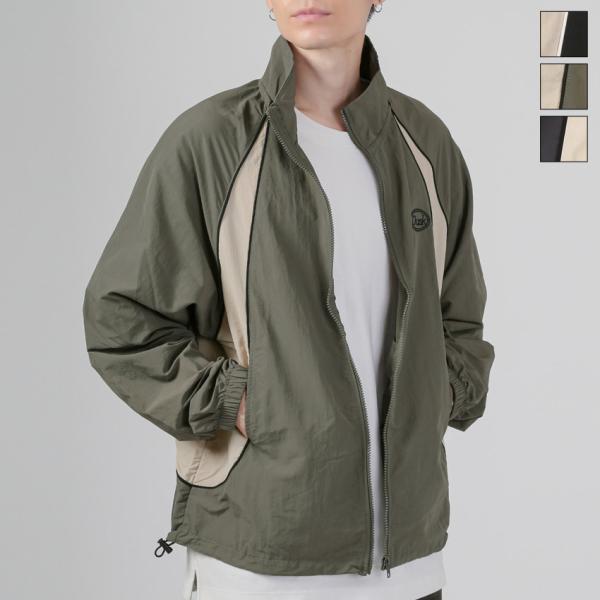 メンズ ナイロン パイピング ライン スタンドジャケット アウター M L XL LL レディース ...