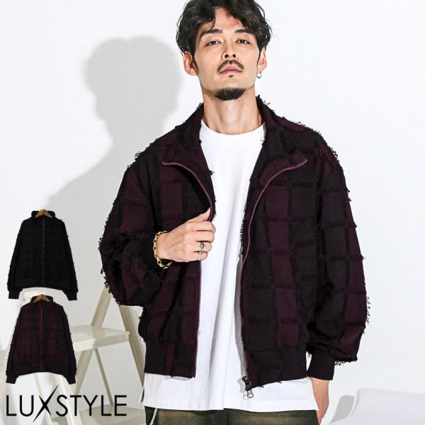 ジャケット アウター ダブルジップ ブルゾン メンズ スタンドブルゾン ファスナー トラックジャケッ...