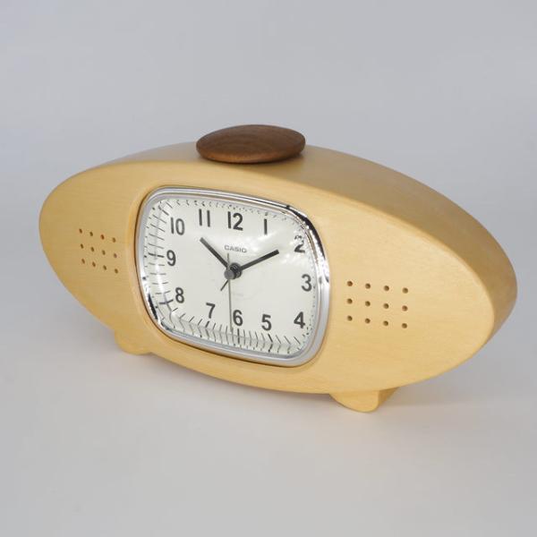 木製置き時計［ナチュラル］ CASIO TQ-159-7JF内蔵