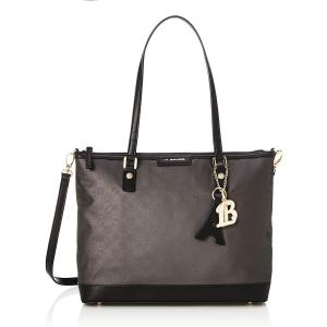 LA BAGAGERIE ラバガジェリー ショルダーバッグ トートバッグ 復刻リニューアル モノグラムチャーム付きトート ガンメタリック