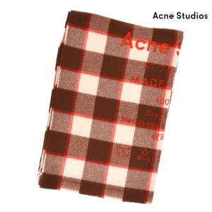 アクネストゥディオズ ストール スカーフ ロゴ チェック ブラウン ピンク レディース Acne Studios｜cloudshoe