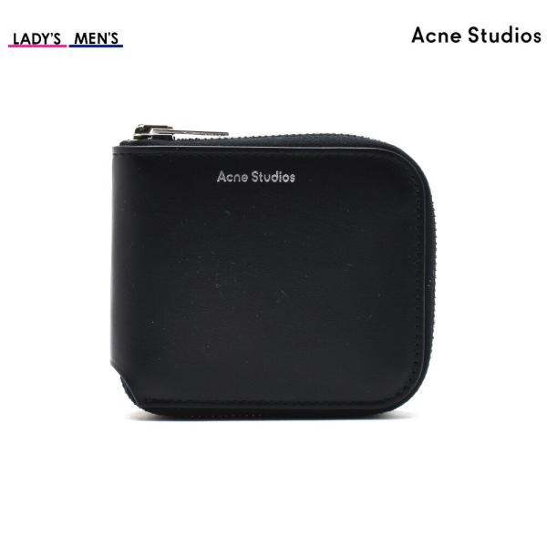 アクネストゥディオズ 二つ折り財布 ラウンドファスナー ブラック 黒 レディース メンズ Acne ...