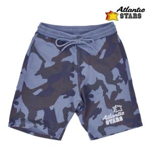 アトランティックスターズ スウェット ハーフパンツ 前閉じ 迷彩 カモフラ カモ柄 ブルー系 メンズ Atlantic STARS｜cloudshoe