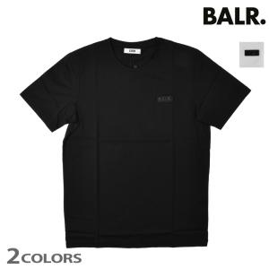 【SALE】ボーラ― ロゴT Tシャツ クルーネック フェルト 半袖 カットソー ブラック ホワイト メンズ BALR. Felt Logo Straight Brand T Shirt｜cloudshoe